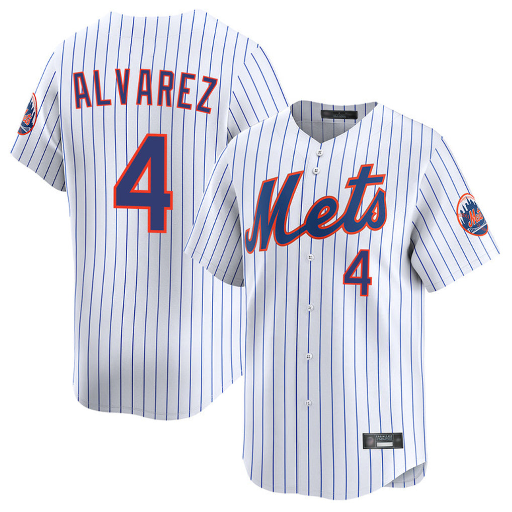 NY.Mets #4 Francisco Alvarez Player White Home Replica Hdoa Stitched Jerseys