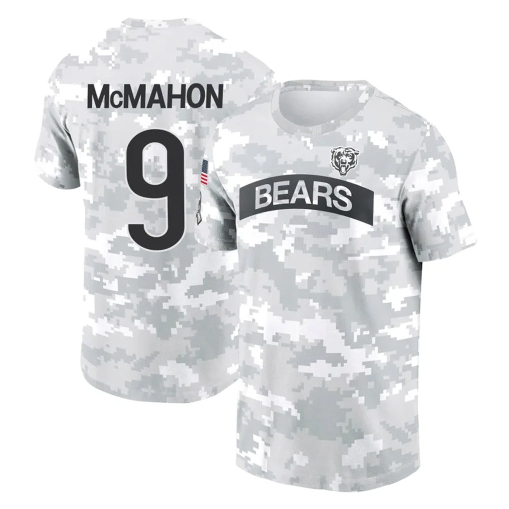 C.Bears #9 Jim McMahon Player Arctic Camo Salute to Service Performance T-Shirt Limited Hdoa Stitched Jerseys
