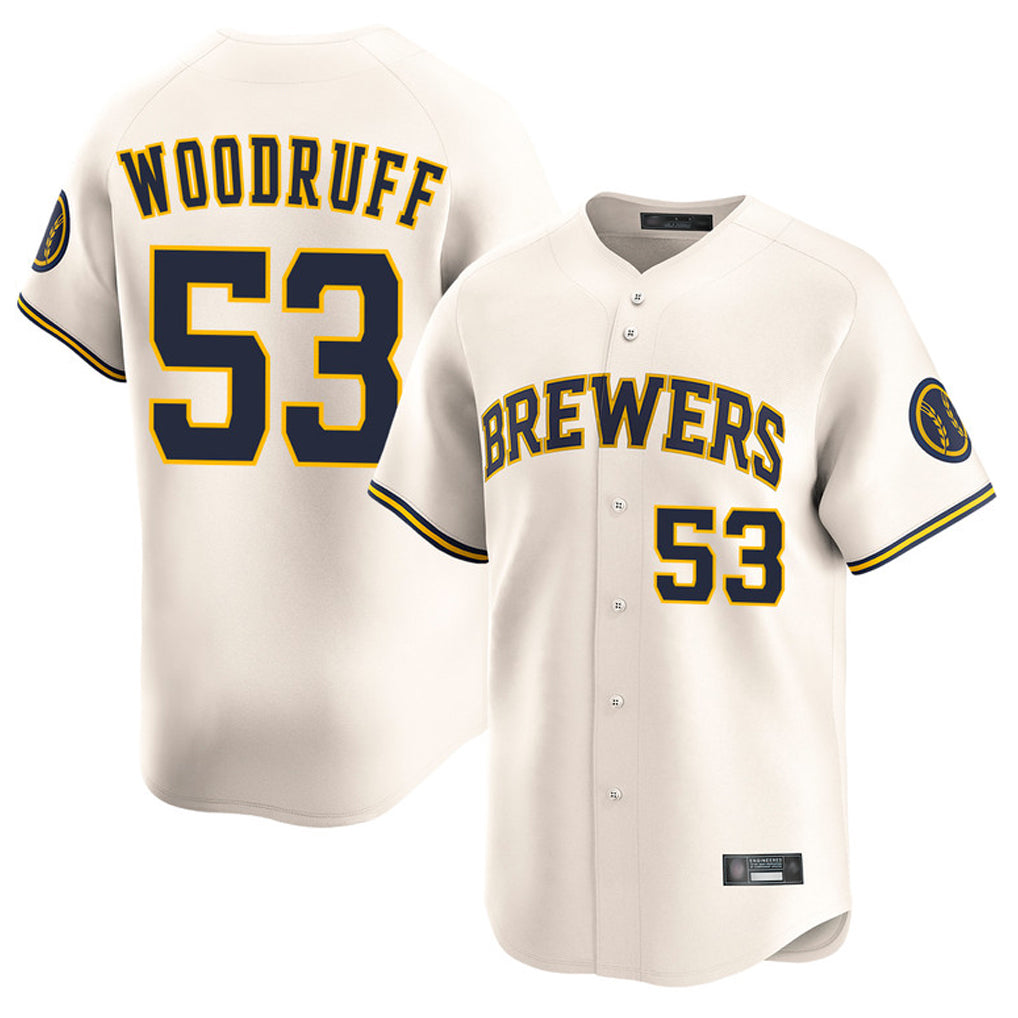M.Brewers #53 Brandon Woodruff Player Cream Home Limited Game Hdoa Stitched Jerseys