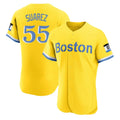 B.Red Sox #55 Ranger Su¨¢rez Player Yellow Limited Elite Home Game Hdoa Stitched Jerseys