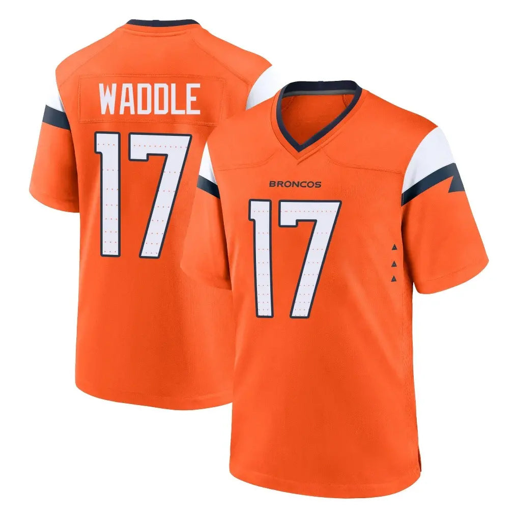 D.Broncos #17 Jaylen Waddle Player Orange Home Game Hdoa Stitched Jerseys