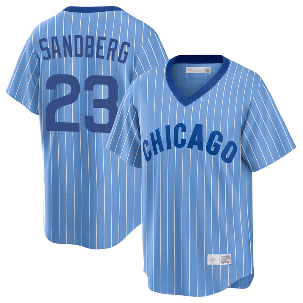C.Cubs #23 Ryne Sandberg Player Blue T-shirt Cooperstown Collection Limited Hdoa Stitched Jerseys
