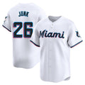 M.Marlins #26 Janson Junk Player White  Home Limited Hdoa Stitched Jerseys