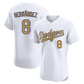LA.Dodgers #8 Enrique Hern¨¢ndez Player Gold Limited Elite Home Hdoa Stitched Jerseys