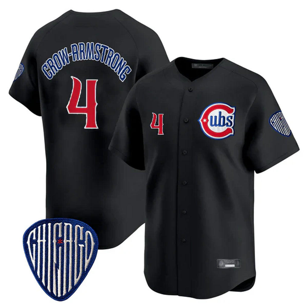 C.Cubs #4 Pete Crow-Armstrong Player Black Vapor Premier Limited Home Hdoa Stitched Jerseys