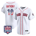 B.Red Sox #19 Roman Anthony Player White USA 250 Fourth of July Limited Home Game Hdoa Stitched Jerseys