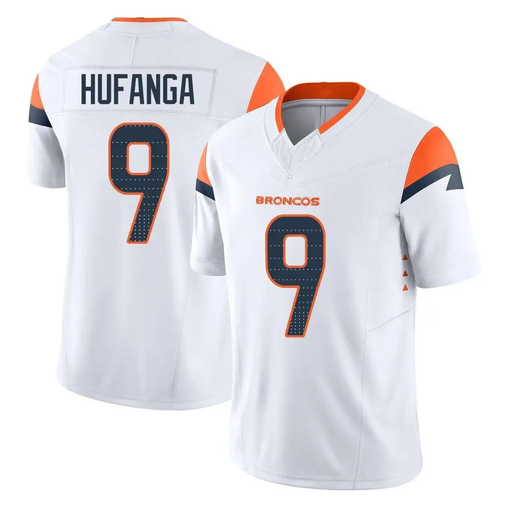 D.Broncos #9 Talanoa Hufanga Player White Limited Vapor F.U.S.E. Home Game Hdoa Stitched Jerseys