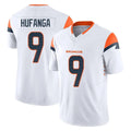 D.Broncos #9 Talanoa Hufanga Player White Limited Vapor F.U.S.E. Home Game Hdoa Stitched Jerseys
