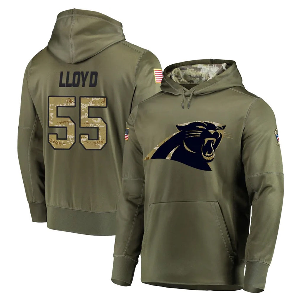 C.Panthers #55 Devin Lloyd Player Olive Salute to Service Hoodies Hdoa Stitched Jerseys