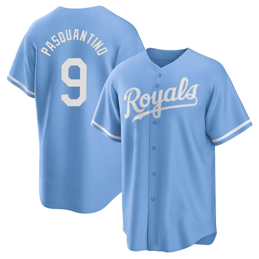KC.Royals #9 Vinnie Pasquantino Player Light Blue Home Game Hdoa Stitched Jerseys