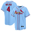 St. Louis Cardinals #4 Yadier Molina Player Light Blue Home Game Hdoa Stitched Jerseys