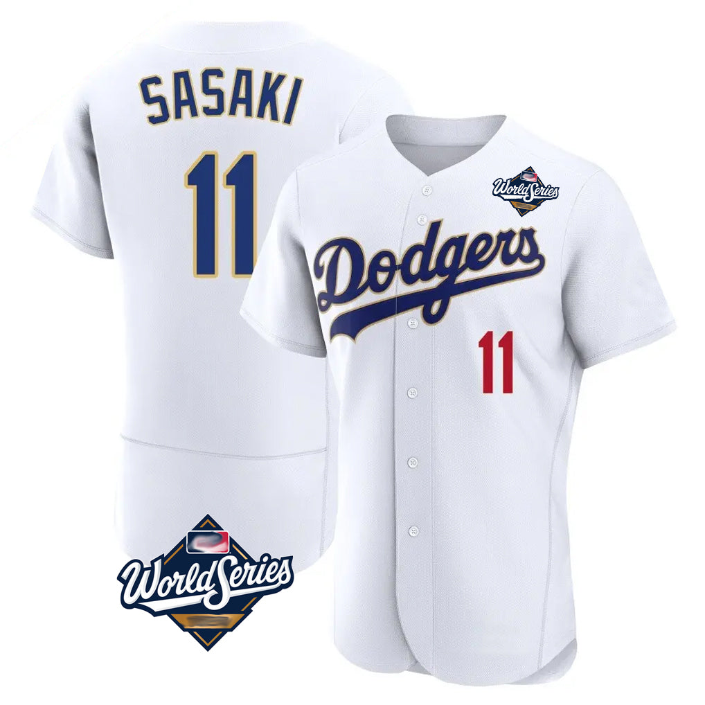 LA.Dodgers #11 Roki Sasaki Player Gold White World Series 2026 Collection Stadium Limited Elite Hdoa Stitched Jerseys