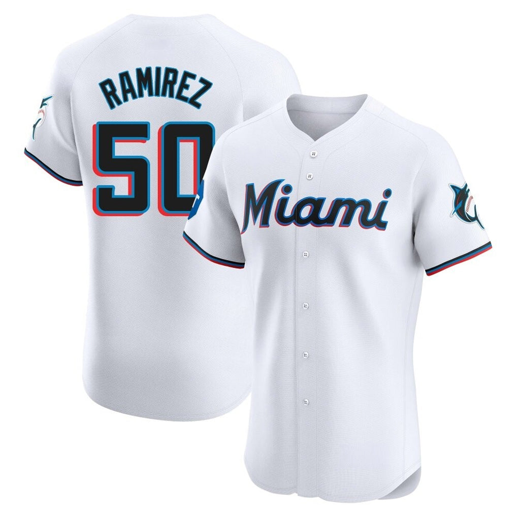 M.Marlins #50 Agustin Ramirez Player White  Home Limited Elite Hdoa Stitched Jerseys