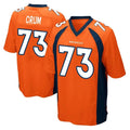 D.Broncos #73 Frank Crum Player Orange Color Home Game Hdoa Stitched Jerseys