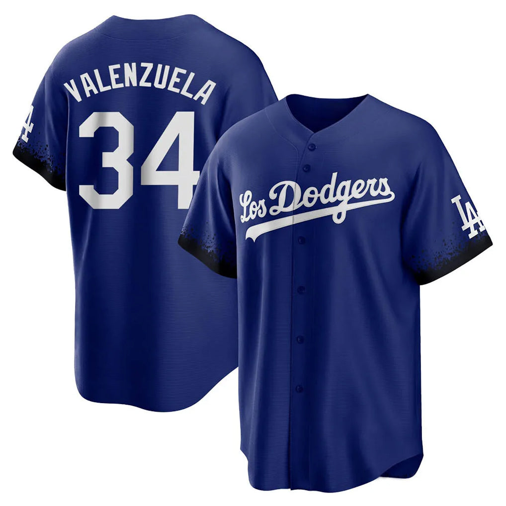 LA.Dodgers #34 Fernando Valenzuela Player Royal City Connect Home Game Hdoa Stitched Jerseys