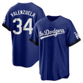 LA.Dodgers #34 Fernando Valenzuela Player Royal City Connect Home Game Hdoa Stitched Jerseys