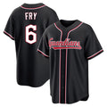 C.Guardians #6 David Fry Player Black Fashion Out Home Game Hdoa Stitched Jerseys