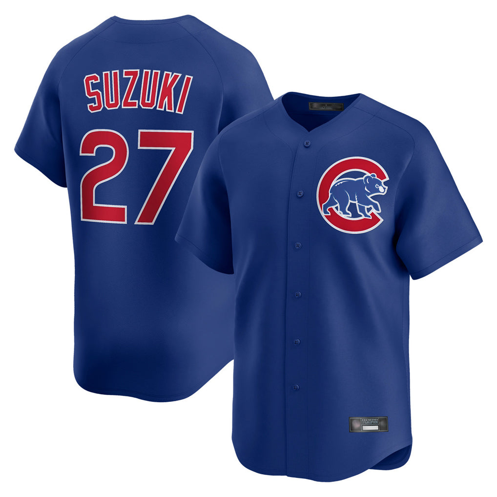 C.Cubs #27 Seiya Suzuki Player Royal Limited Home Hdoa Stitched Jerseys