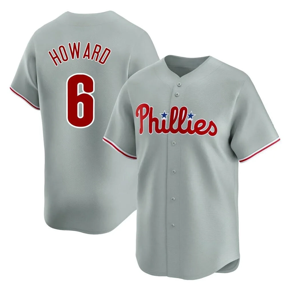P.Phillies #6 Ryan Howard Player Gray Home Limited Hdoa Stitched Jerseys
