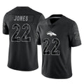 D.Broncos #22 Brandon Jones Player Black Reflective Limited Hdoa Stitched Jerseys