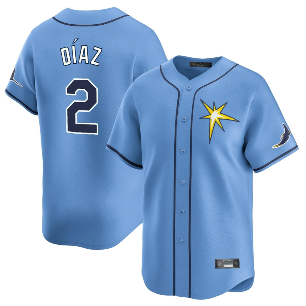 T.Bay Rays #2 Yandy Diaz Player Light Blue Home Limited Hdoa Stitched Jerseys