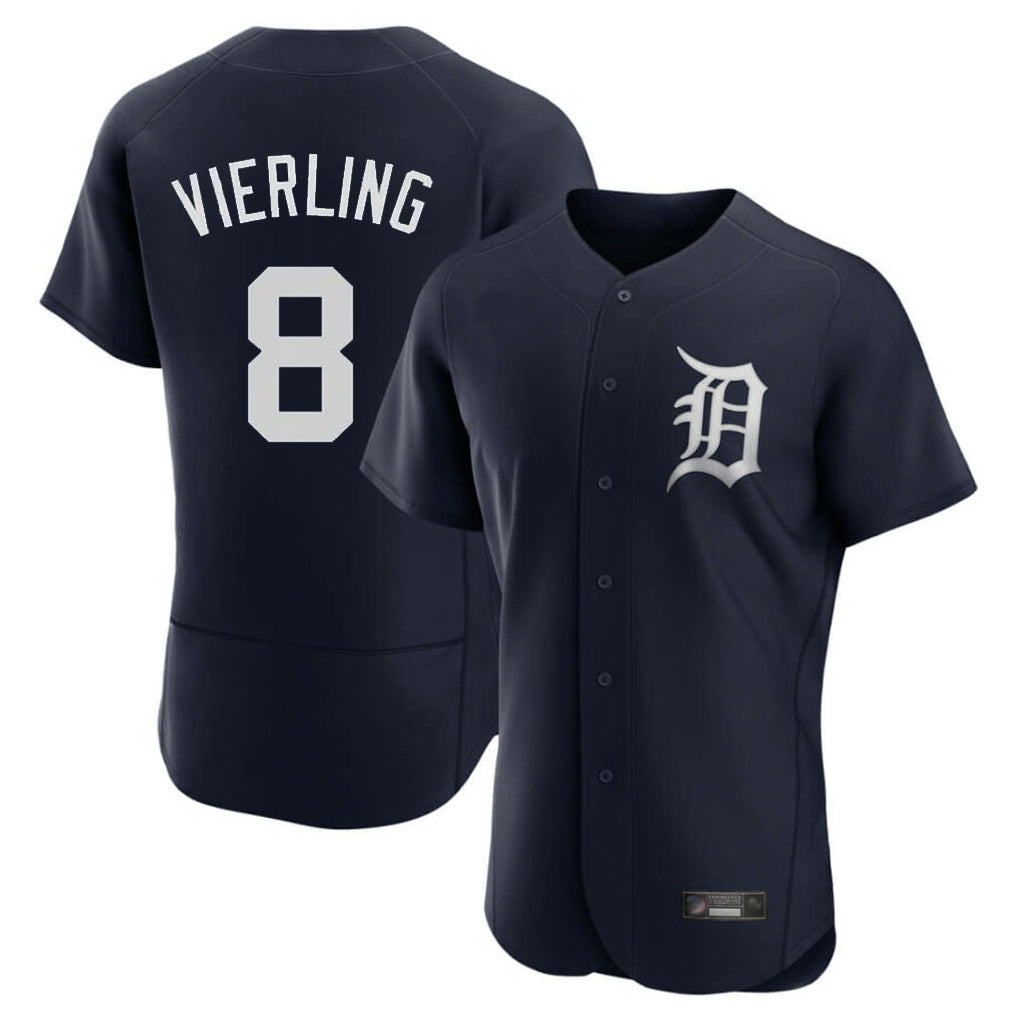 D.Tigers #8 Matt Vierling Player Navy Limited Elite Home Hdoa Stitched Jerseys
