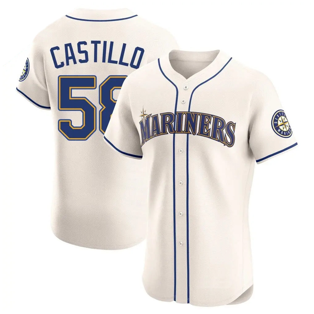 S.Mariners #58 Luis Castillo Player Cream Home Limited Elite Hdoa Stitched Jerseys
