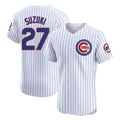 C.Cubs #27 Seiya Suzuki Player White Limited Elite Home Game Hdoa Stitched Jerseys