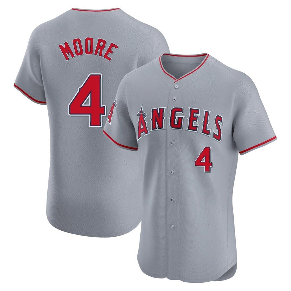 LA.Angels #4 Christian Moore Player Gray Home Limited Elite Hdoa Stitched Jerseys