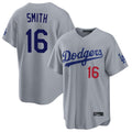 LA.Dodgers #16 Will Smith Player Gray Game Home Hdoa Stitched Jerseys