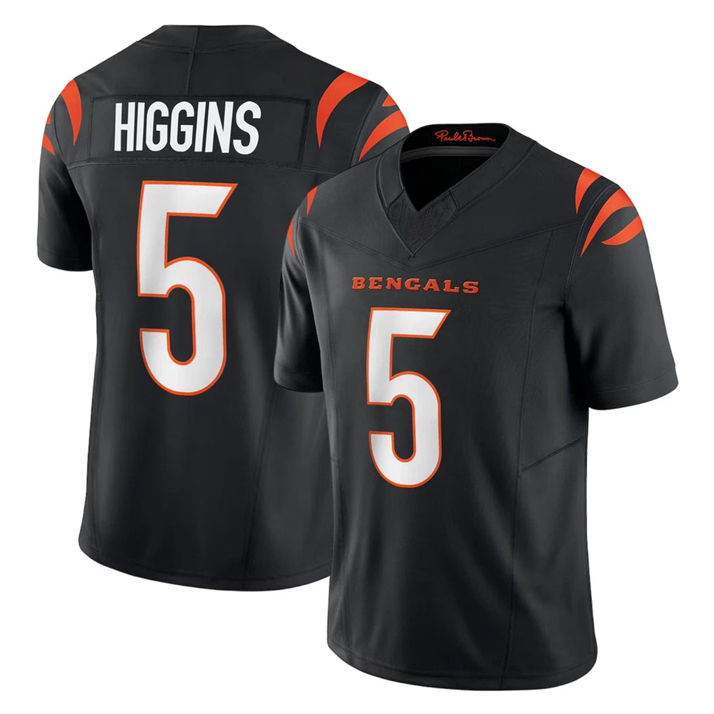 C.Bengals #5 Tee Higgins Player Black Vapor F.U.S.E. Limited Home Game Hdoa Stitched Jerseys