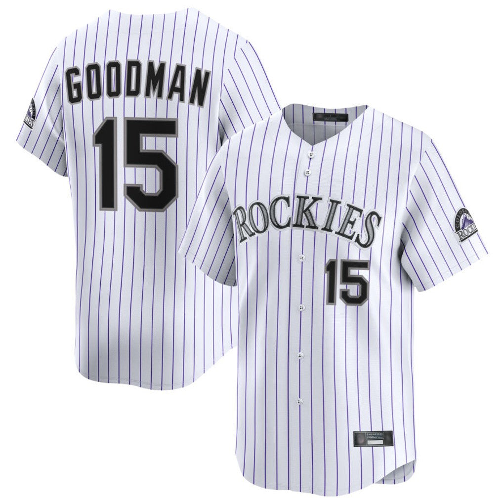 C.Rockies #15 Hunter Goodman Player White Limited Home Hdoa Stitched Jerseys