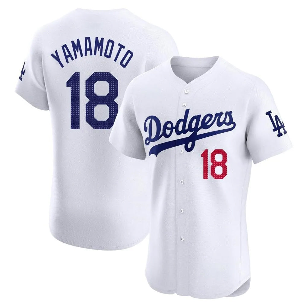 LA.Dodgers #18 Yoshinobu Yamamoto Player White Limited Elite Home Hdoa Stitched Jerseys