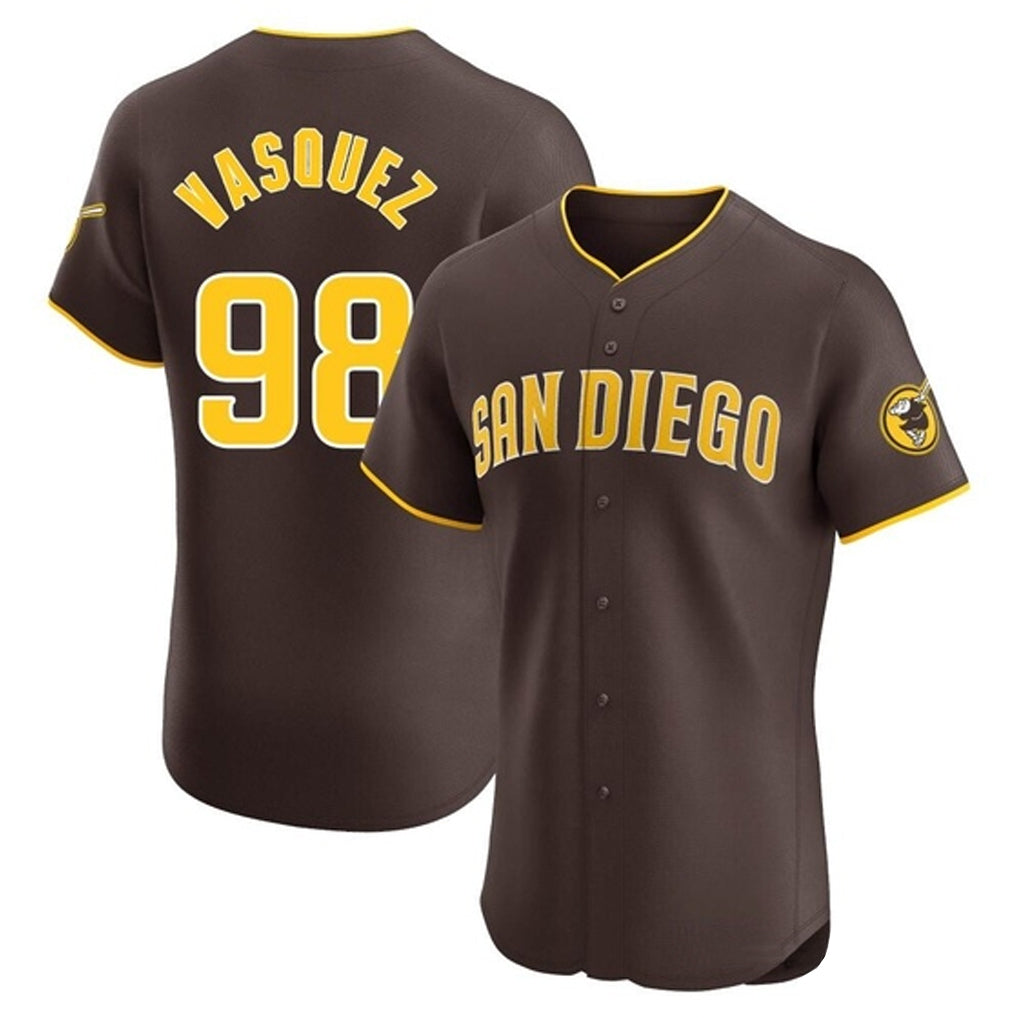 S.Diego Padres #98 Randy Vasquez Player Brown Home Limited Elite Hdoa Stitched Jerseys