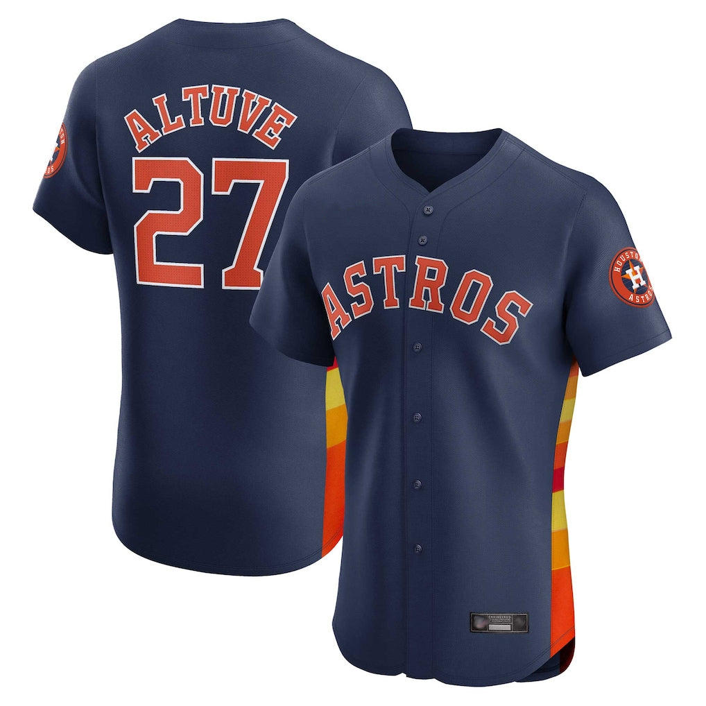H.Astros #27 Jose Altuve Player Navy Limited Elite Home Hdoa Stitched Jerseys