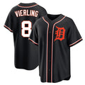 D.Tigers #8 Matt Vierling Player Black Fashion Out Home Game Hdoa Stitched Jerseys