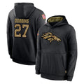 D.Broncos #27 J.K. Dobbins Player Black Salute to Service Pullover Hoodies Limited Hdoa Stitched Jerseys