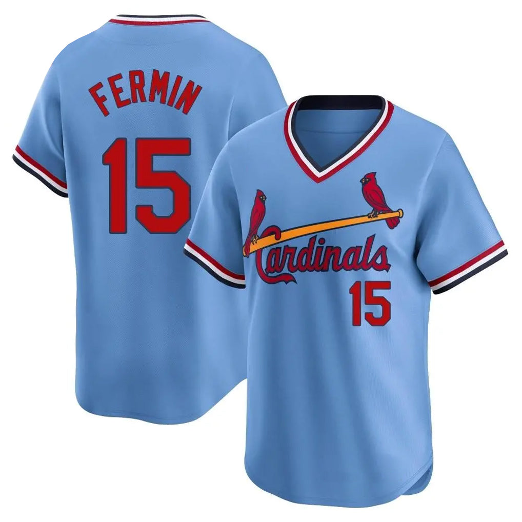 St. Louis Cardinals #15 Jose Fermin Player Light Blue City Connect Home T-shirt Hdoa Stitched Jerseys