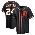 D.Tigers #24 Miguel Cabrera Player Black Fashion Out Home Game Hdoa Stitched Jerseys