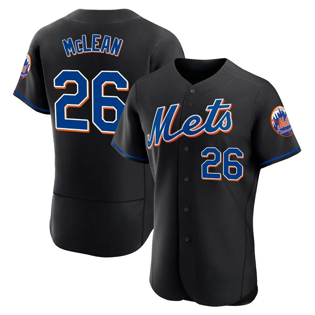 NY.Mets #26 Nolan McLean Player Black Replica Home Limited Elite Hdoa Stitched Jerseys