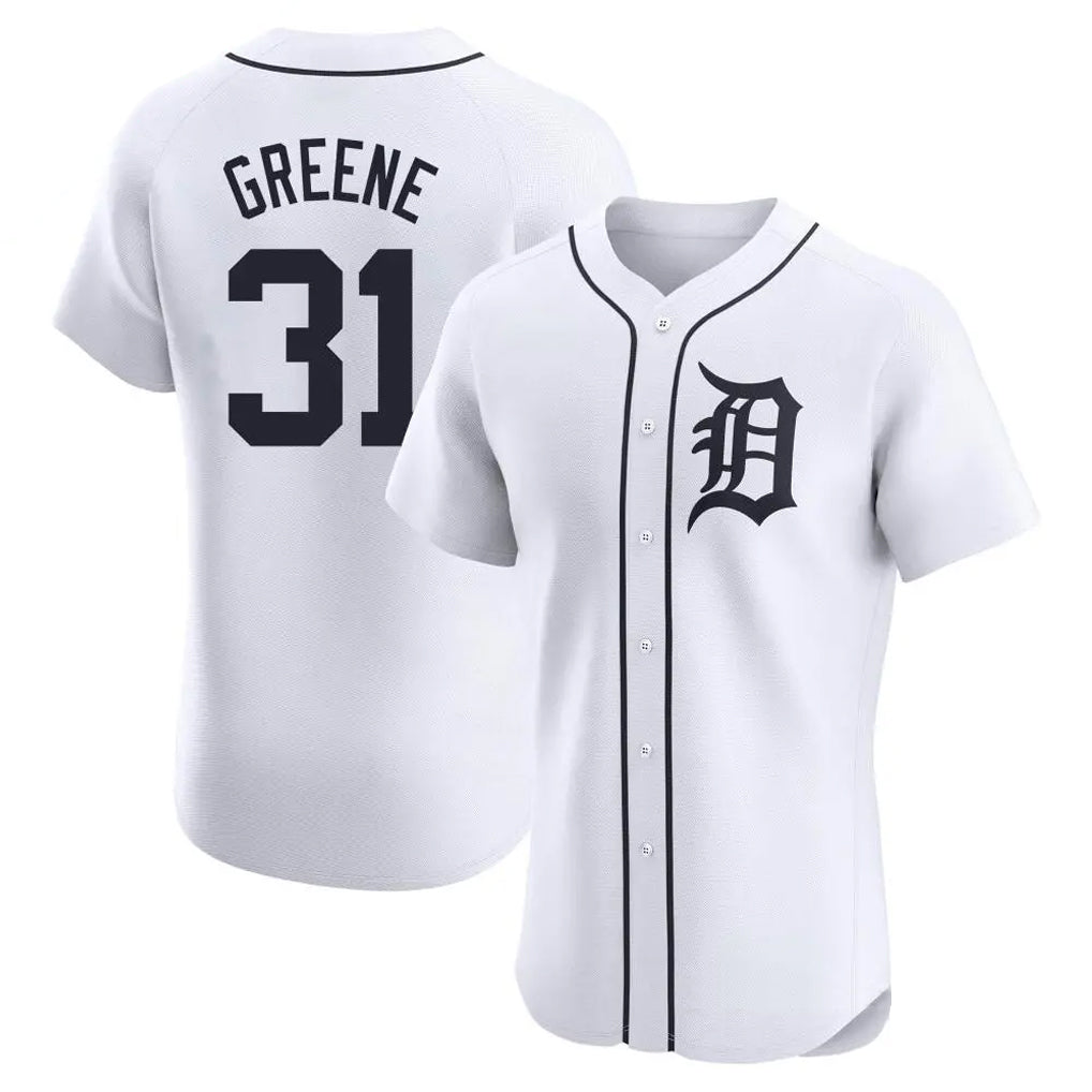 D.Tigers #31 Riley Greene Player White Limited Elite Home Hdoa Stitched Jerseys
