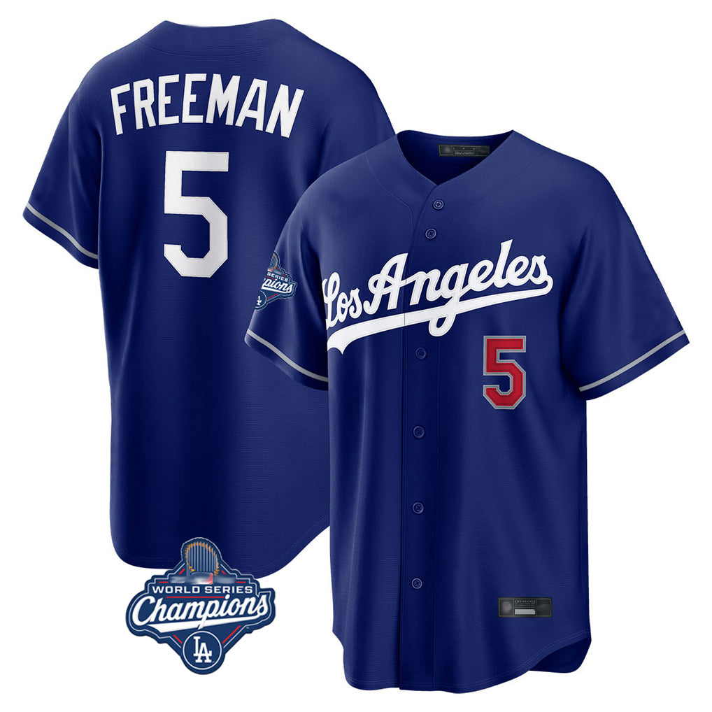 LA.Dodgers #5 Freddie Freeman Player Royal World Series Meet Game Home Hdoa Stitched Jerseys
