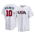 P.Phillies #10 J.T. Realmuto Player White USA World Classic Home Game Hdoa Stitched Jerseys