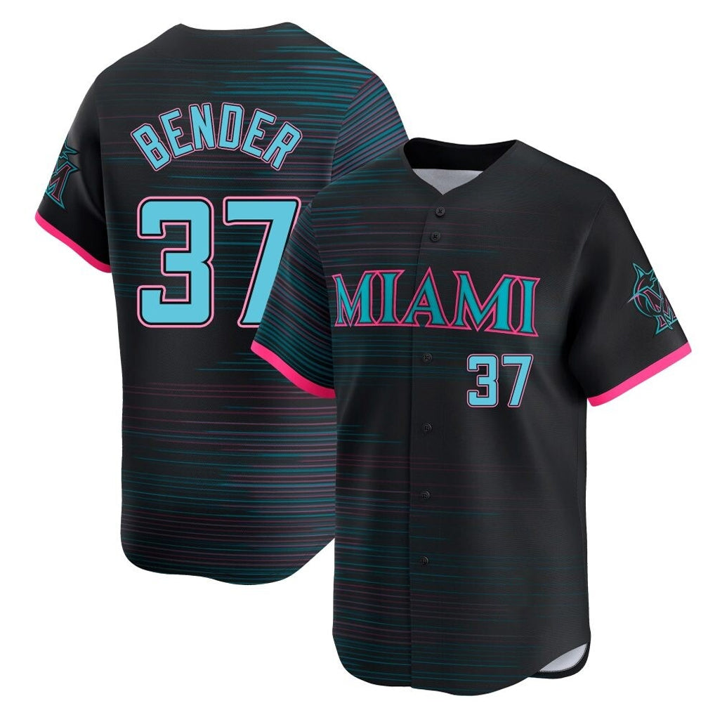 M.Marlins #37 Anthony Bender Player Black City Connect Home Limited Hdoa Stitched Jerseys