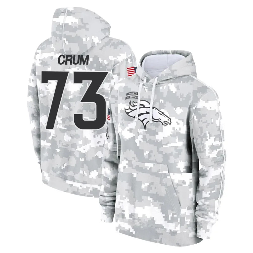 D.Broncos #73 Frank Crum Player Arctic Camo Salute to Service Hoodies Limited Game Hdoa Stitched Jerseys