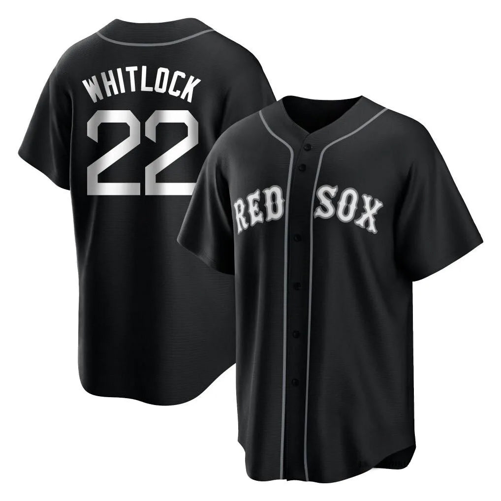 B.Red Sox #22 Garrett Whitlock Player Black Home Game Hdoa Stitched Jerseys