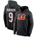 C.Bengals #9 Joe Burrow Player Black Salute to Service Pullover Hoodies Game Hdoa Stitched Jerseys