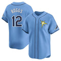 T.Bay Rays #12 Wade Boggs Player Light Blue Home Limited Hdoa Stitched Jerseys