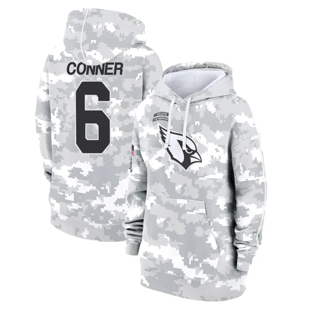 A.Cardinals #6 James Conner Player Camo Salute to Service Hoodies Hdoa Stitched Jerseys