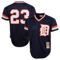 D.Tigers #23 Kirk Gibson Player Navy Mitchell & Ness 1984 Mesh Batting Practice  T-shirt Hdoa Stitched Jerseys